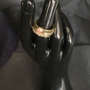 Gold Ring with Pink Gemstone